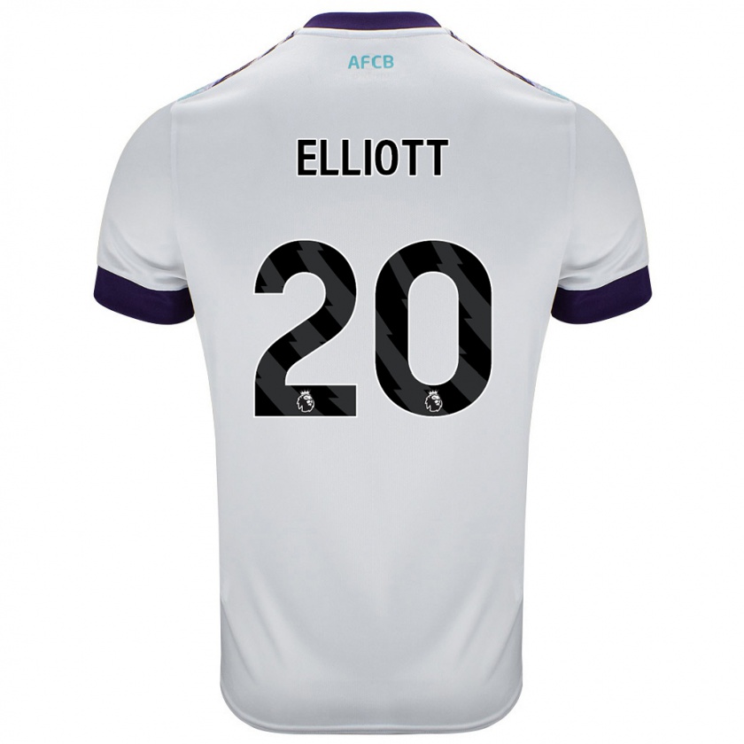 Kandiny Donna Maglia Kaitlyn Elliott #20 Bianco Verde Viola Kit Gara Away 2024/25 Maglietta