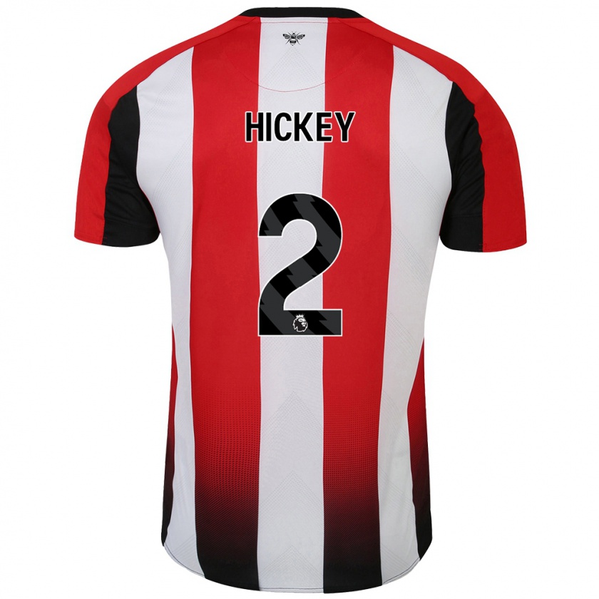 Kandiny Kinderen Aaron Hickey #2 Rood Wit Thuisshirt Thuistenue 2024/25 T-Shirt België