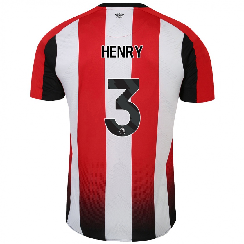 Kandiny Kinderen Rico Henry #3 Rood Wit Thuisshirt Thuistenue 2024/25 T-Shirt België