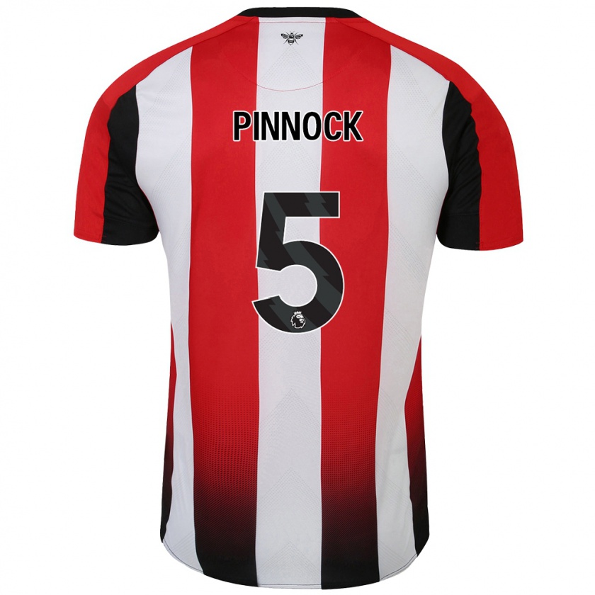 Kandiny Niño Camiseta Ethan Pinnock #5 Rojo Blanco 1ª Equipación 2024/25 La Camisa