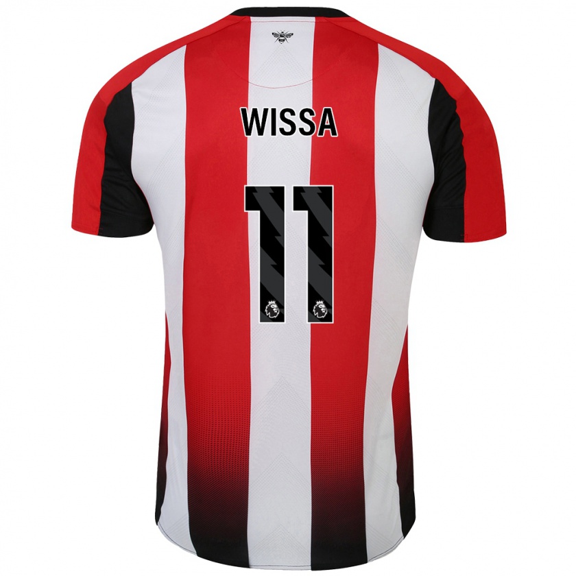 Kandiny Niño Camiseta Yoane Wissa #11 Rojo Blanco 1ª Equipación 2024/25 La Camisa