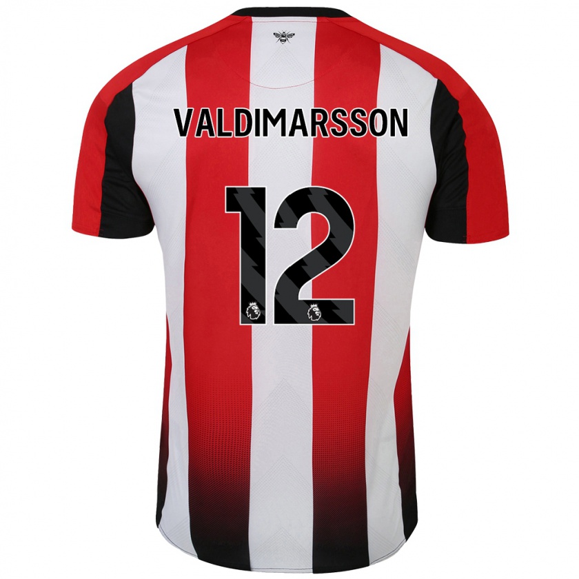 Kandiny Bambino Maglia Hákon Rafn Valdimarsson #12 Rosso Bianco Kit Gara Home 2024/25 Maglietta