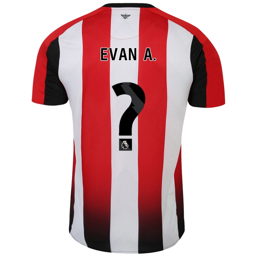 Kandiny Niño Camiseta Evan Anderson #0 Rojo Blanco 1ª Equipación 2024/25 La Camisa