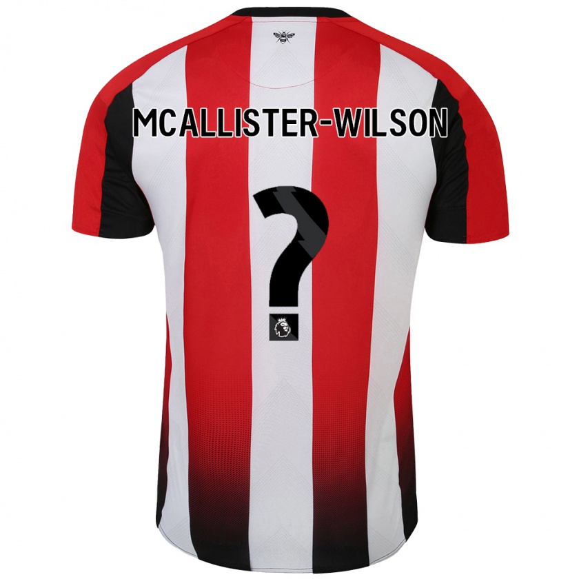 Kandiny Niño Camiseta Zack Mcallister-Wilson #0 Rojo Blanco 1ª Equipación 2024/25 La Camisa