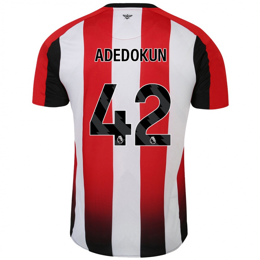 Kandiny Niño Camiseta Val Adedokun #42 Rojo Blanco 1ª Equipación 2024/25 La Camisa