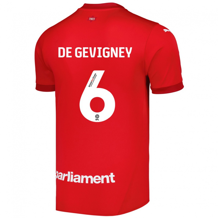 Kandiny Niño Camiseta Maël De Gevigney #6 Rojo 1ª Equipación 2024/25 La Camisa