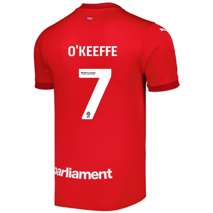 Kandiny Niño Camiseta Corey O'keeffe #7 Rojo 1ª Equipación 2024/25 La Camisa