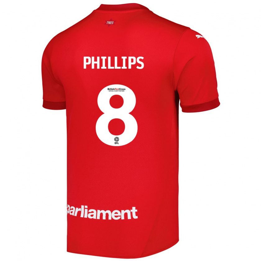 Kandiny Bambino Maglia Adam Phillips #8 Rosso Kit Gara Home 2024/25 Maglietta