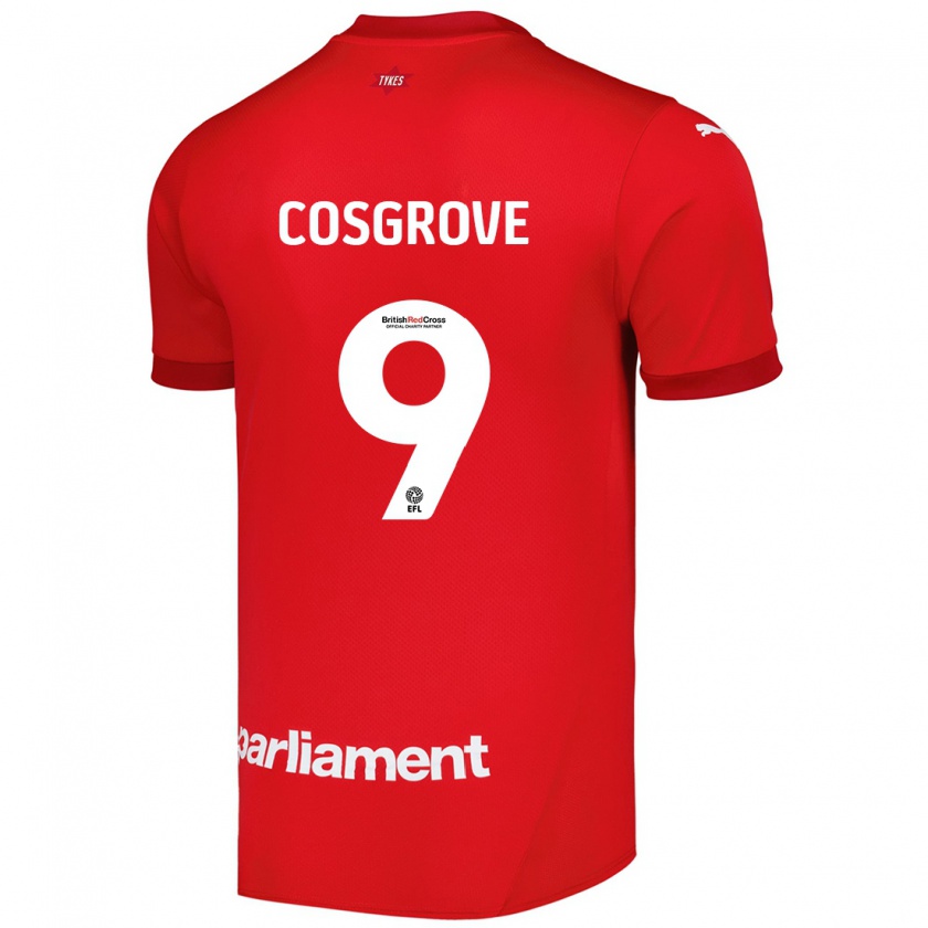 Kandiny Bambino Maglia Sam Cosgrove #9 Rosso Kit Gara Home 2024/25 Maglietta