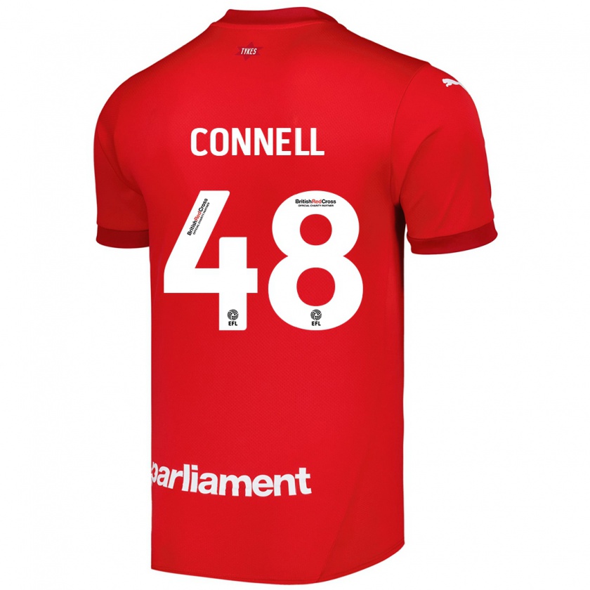 Kandiny Niño Camiseta Luca Connell #48 Rojo 1ª Equipación 2024/25 La Camisa