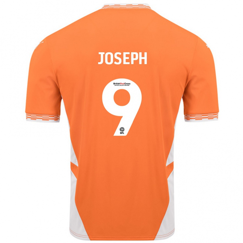 Kandiny Bambino Maglia Kyle Joseph #9 Arancione Bianco Kit Gara Home 2024/25 Maglietta