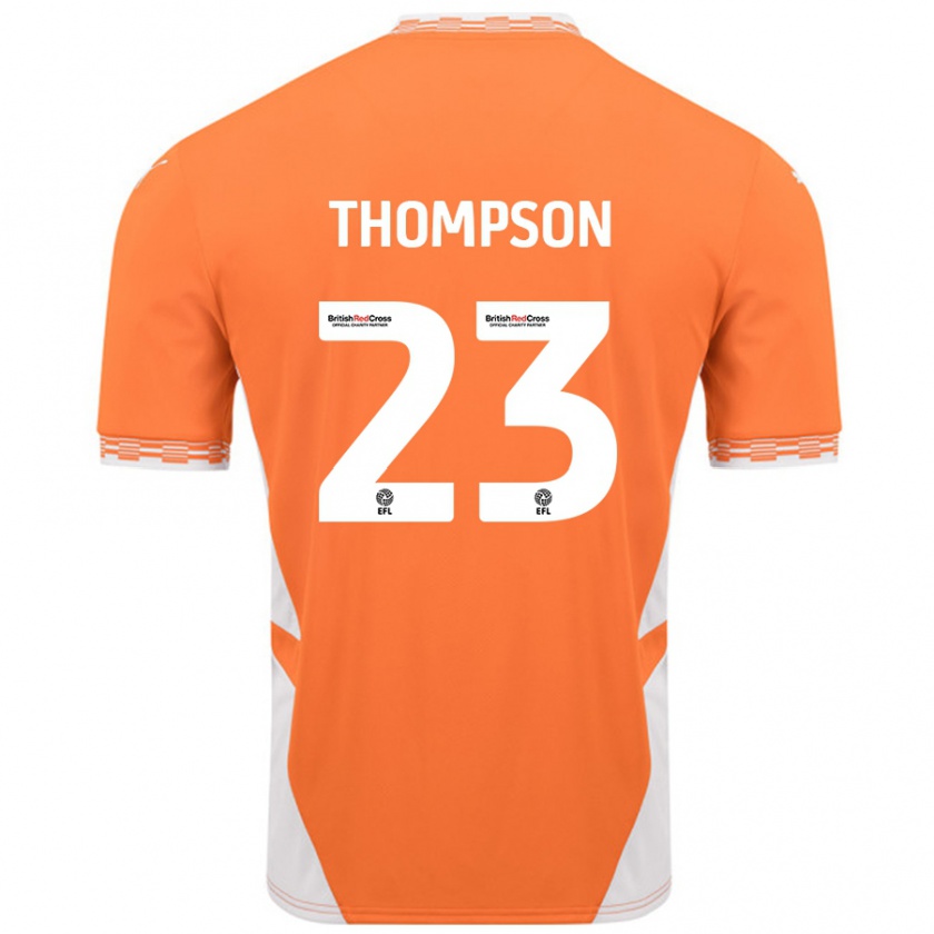 Kandiny Criança Camisola Dominic Thompson #23 Branco Laranja Principal 2024/25 Camisa Brasil