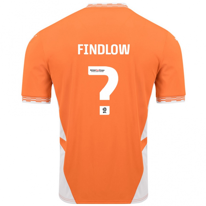 Kandiny Bambino Maglia Luke Findlow #0 Arancione Bianco Kit Gara Home 2024/25 Maglietta