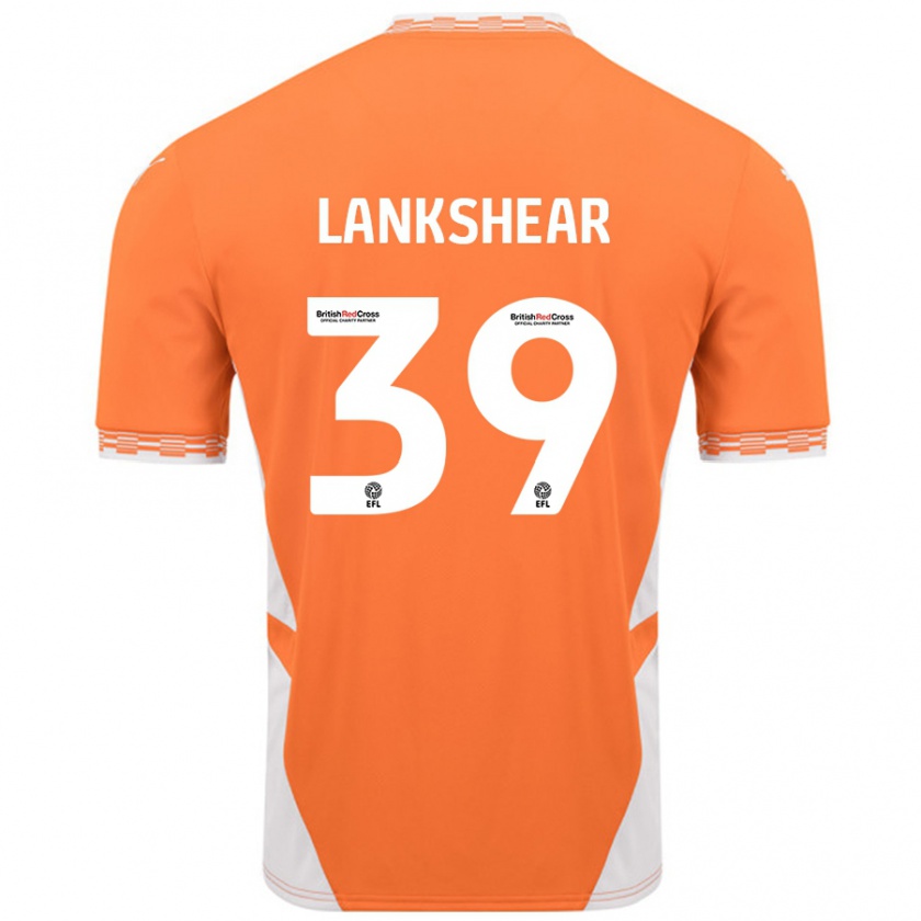 Kandiny Niño Camiseta Alex Lankshear #39 Naranja Blanco 1ª Equipación 2024/25 La Camisa