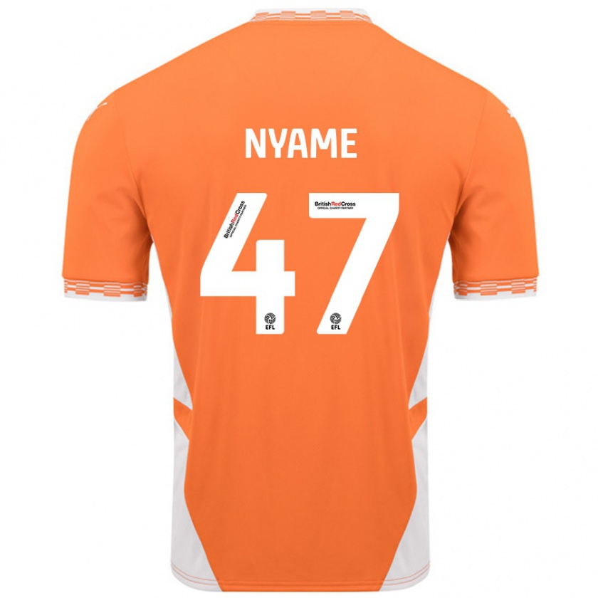 Kandiny Barn Josh Nyame #47 Orange Vit Hemmatröja Matchtröjor 2024/25 Tröjor T-Tröja