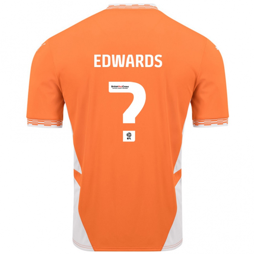 Kandiny Bambino Maglia Bethany Edwards #0 Arancione Bianco Kit Gara Home 2024/25 Maglietta