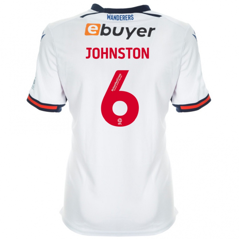 Kandiny Bambino Maglia George Johnston #6 Bianco Kit Gara Home 2024/25 Maglietta