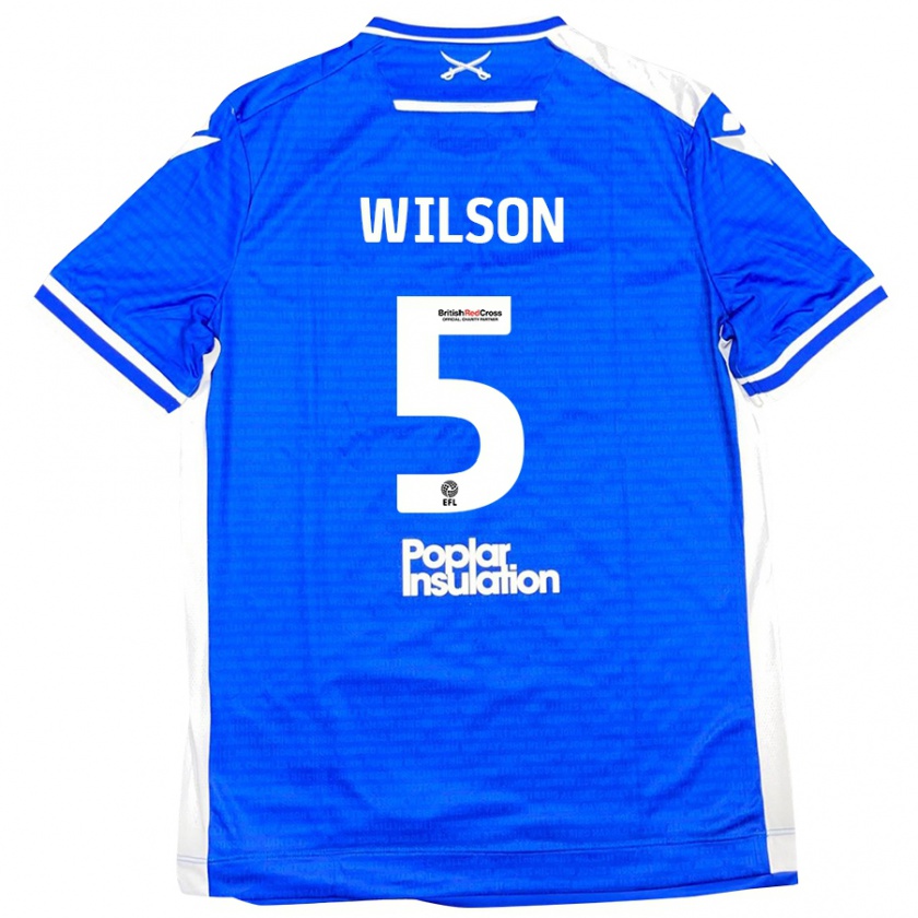 Kandiny Kinderen James Wilson #5 Blauw Wit Thuisshirt Thuistenue 2024/25 T-Shirt België