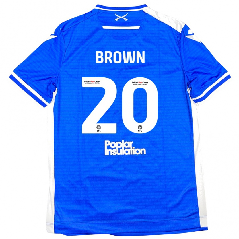 Kandiny Bambino Maglia Jevani Brown #20 Blu Bianco Kit Gara Home 2024/25 Maglietta