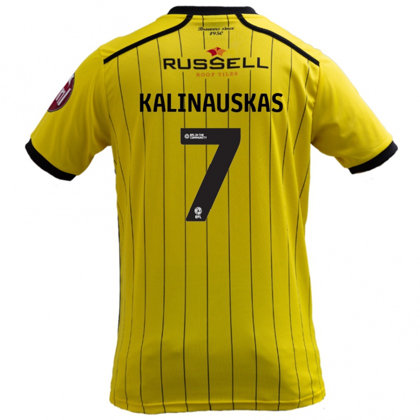 Kandiny Niño Camiseta Tomas Kalinauskas #7 Amarillo 1ª Equipación 2024/25 La Camisa