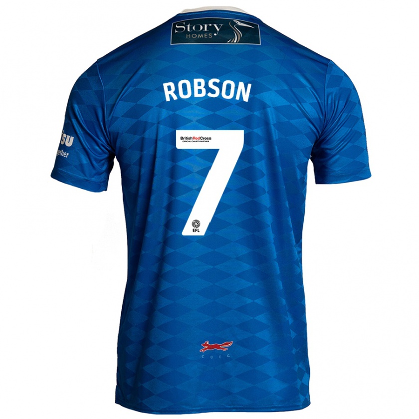 Kandiny Bambino Maglia Ethan Robson #7 Blu Kit Gara Home 2024/25 Maglietta