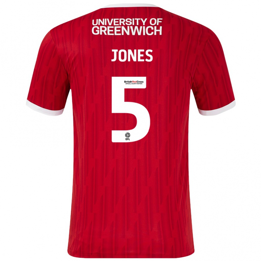 Kandiny Niño Camiseta Lloyd Jones #5 Rojo Blanco 1ª Equipación 2024/25 La Camisa México