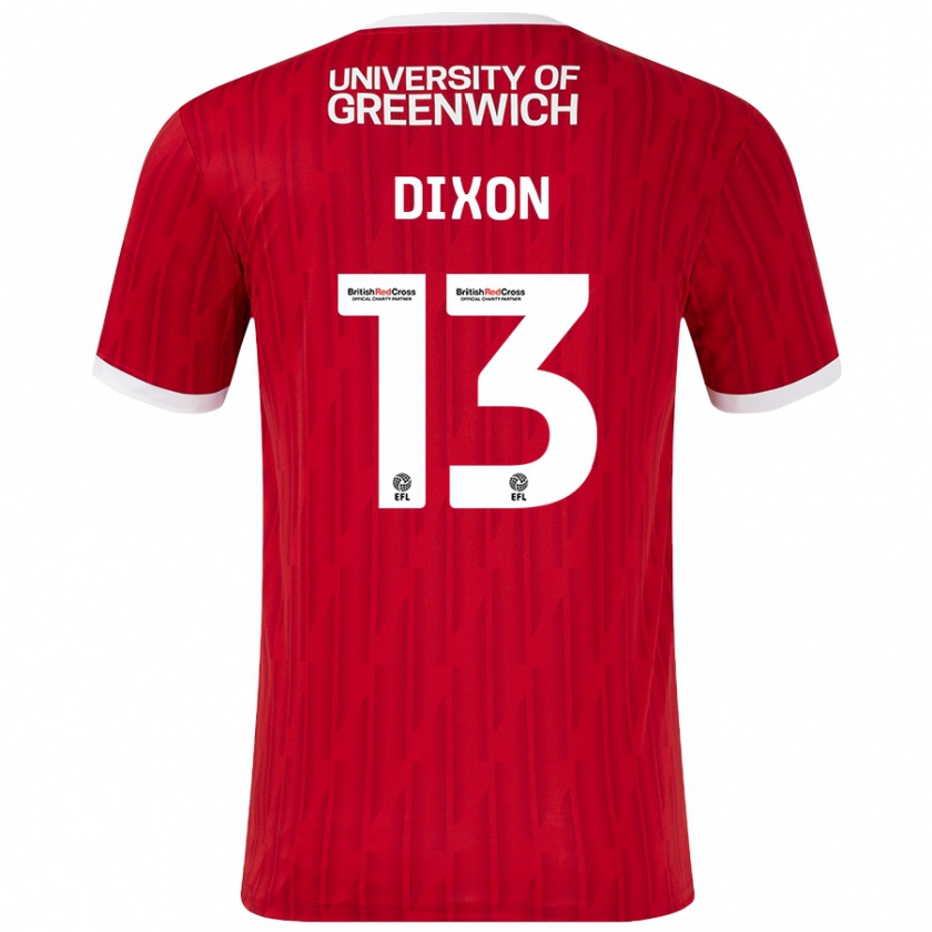 Kandiny Bambino Maglia Kaheim Dixon #13 Rosso Bianco Kit Gara Home 2024/25 Maglietta