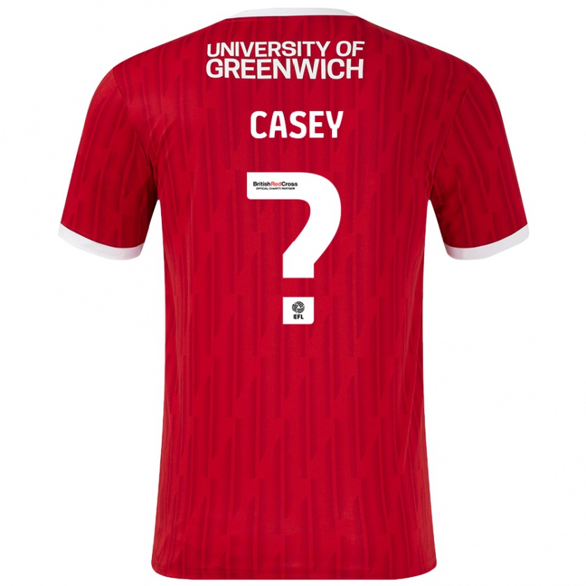 Kandiny Bambino Maglia Patrick Casey #0 Rosso Bianco Kit Gara Home 2024/25 Maglietta