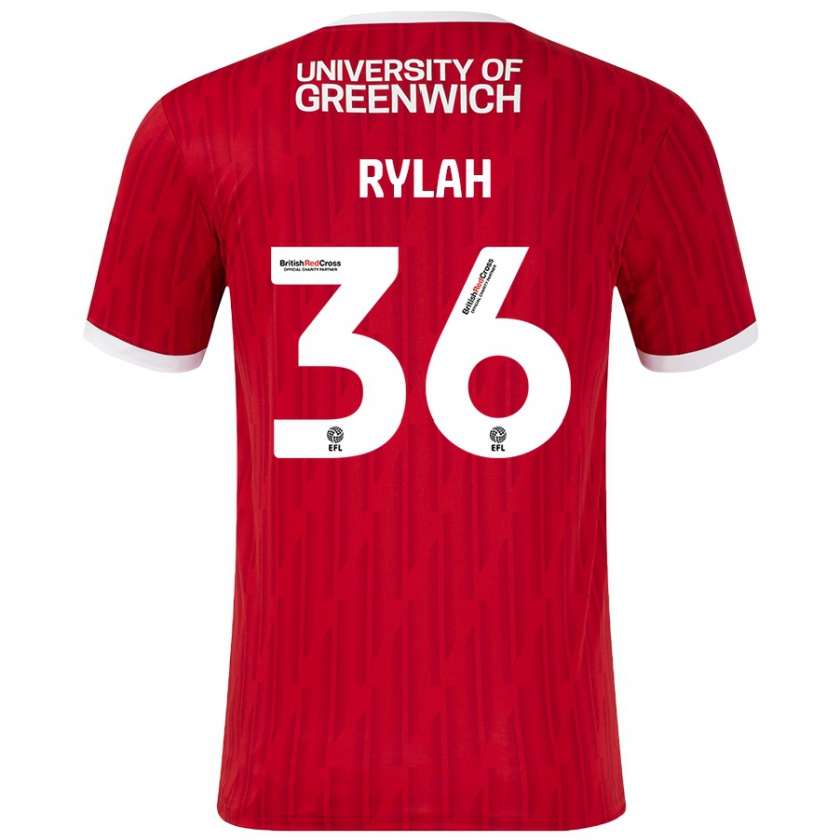 Kandiny Niño Camiseta Henry Rylah #36 Rojo Blanco 1ª Equipación 2024/25 La Camisa