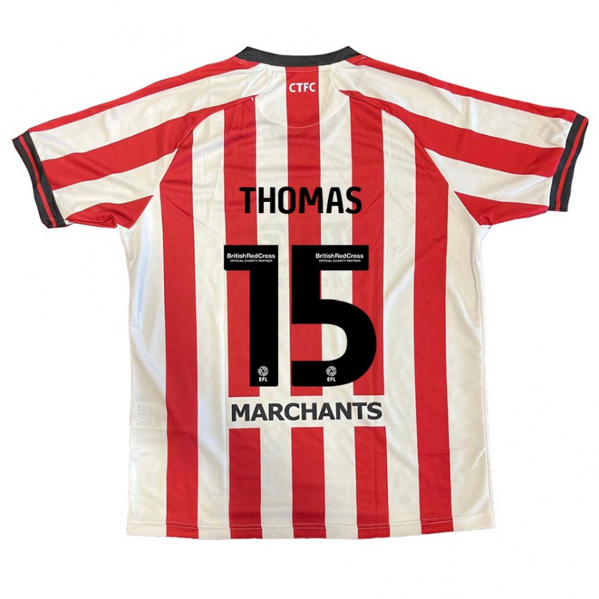 Kandiny Kinderen Jordan Thomas #15 Rood Wit Thuisshirt Thuistenue 2024/25 T-Shirt België