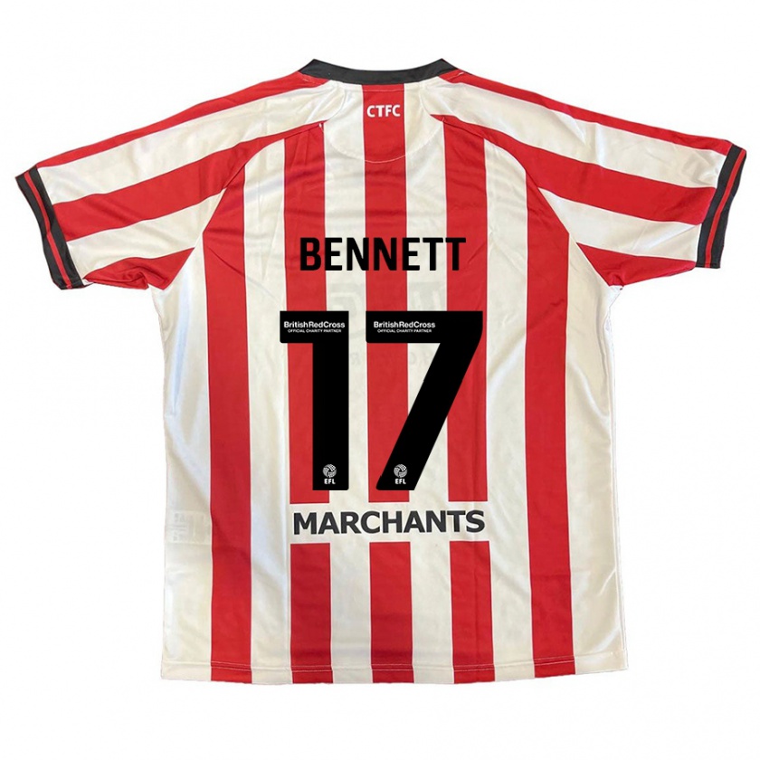 Kandiny Niño Camiseta Scot Bennett #17 Rojo Blanco 1ª Equipación 2024/25 La Camisa