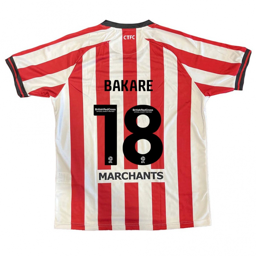 Kandiny Kinderen Ibrahim Bakare #18 Rood Wit Thuisshirt Thuistenue 2024/25 T-Shirt België