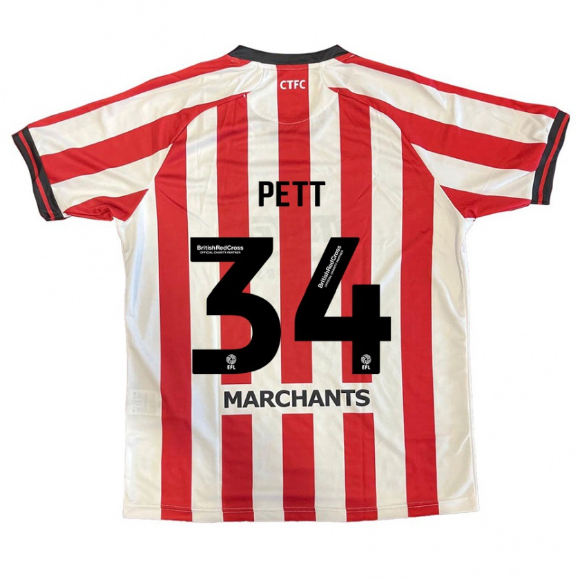 Kandiny Bambino Maglia Tom Pett #34 Rosso Bianco Kit Gara Home 2024/25 Maglietta