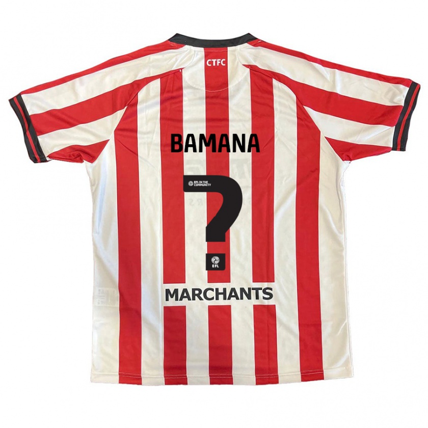 Kandiny Bambino Maglia Dan-Lewis Bamana #0 Rosso Bianco Kit Gara Home 2024/25 Maglietta