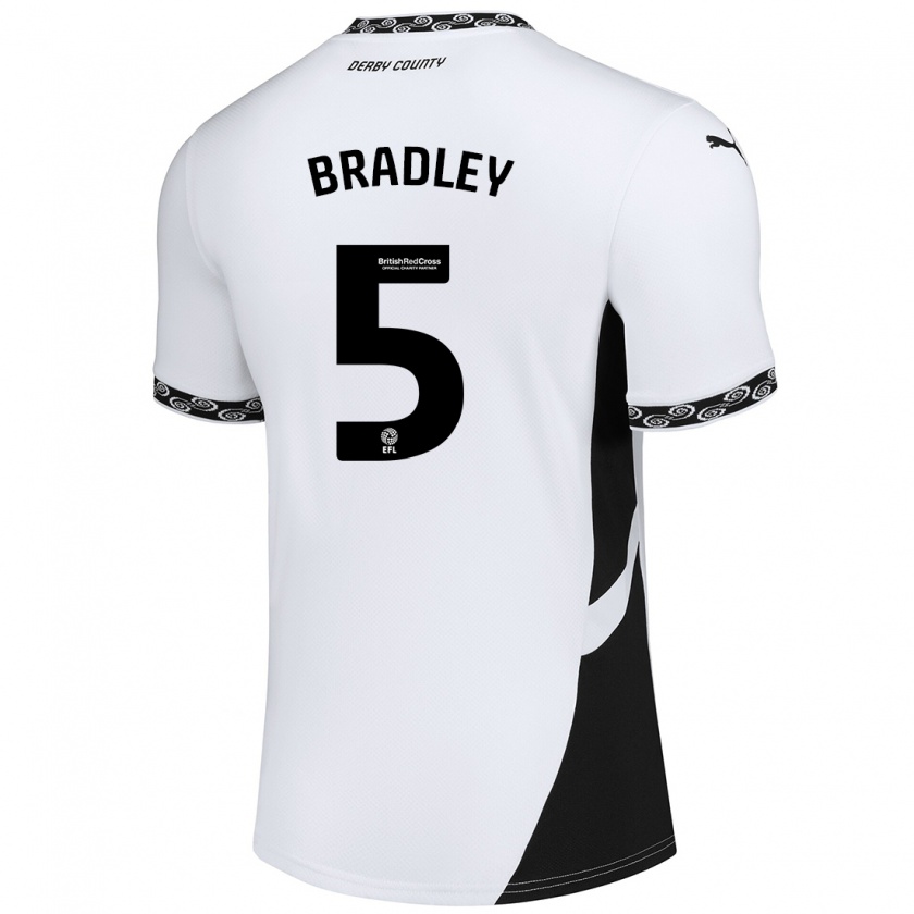 Kandiny Kinderen Sonny Bradley #5 Wit Zwart Thuisshirt Thuistenue 2024/25 T-Shirt België