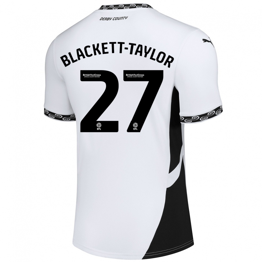 Kandiny Niño Camiseta Corey Blackett-Taylor #27 Blanco Negro 1ª Equipación 2024/25 La Camisa