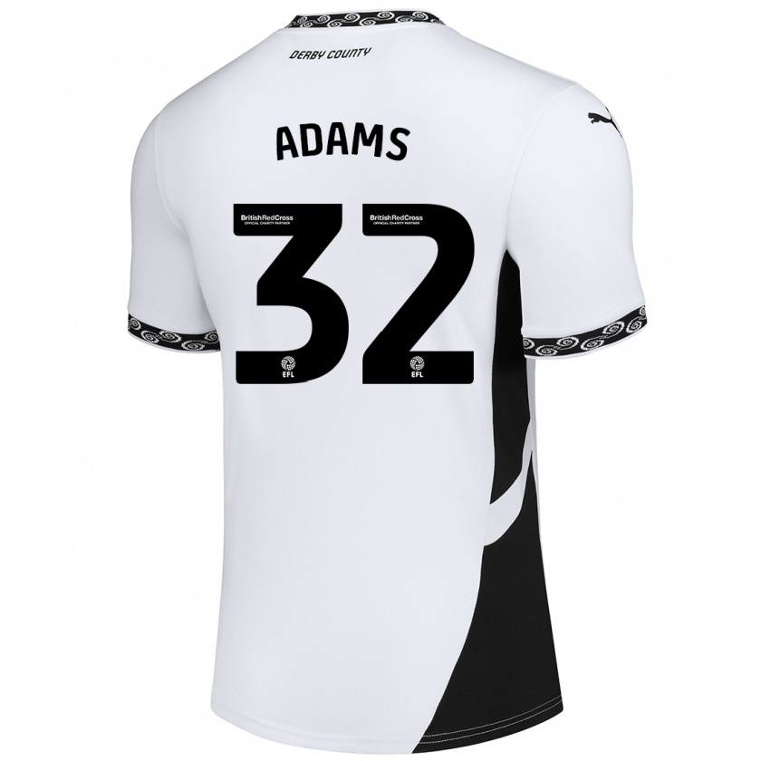 Kandiny Kinder Ebou Adams #32 Weiß Schwarz Heimtrikot Trikot 2024/25 T-Shirt Österreich