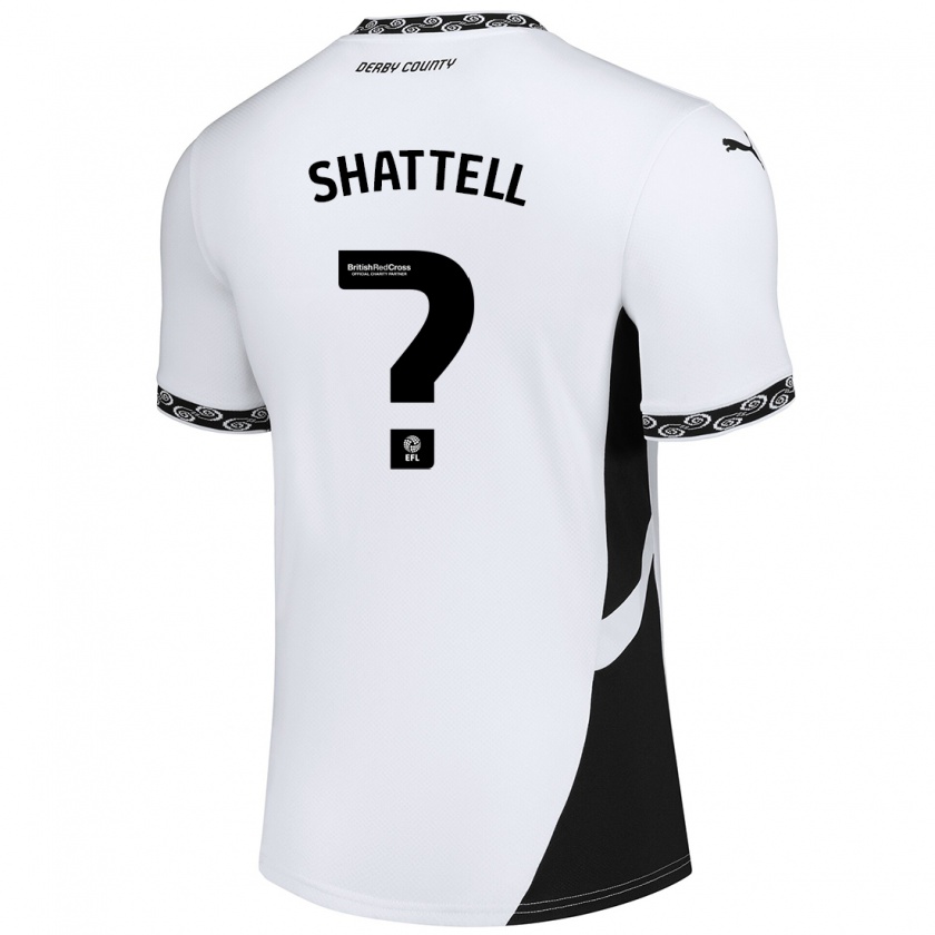 Kandiny Niño Camiseta Josh Shattell #0 Blanco Negro 1ª Equipación 2024/25 La Camisa