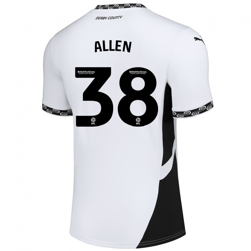 Kandiny Kinder Cruz Allen #38 Weiß Schwarz Heimtrikot Trikot 2024/25 T-Shirt Österreich