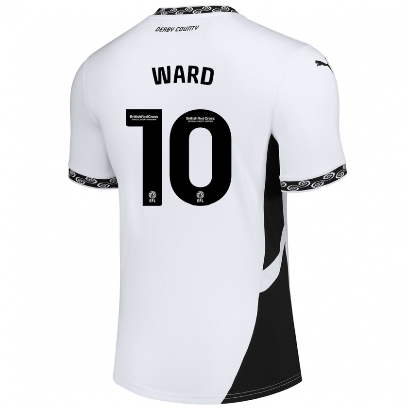 Kandiny Niño Camiseta Hannah Ward #10 Blanco Negro 1ª Equipación 2024/25 La Camisa