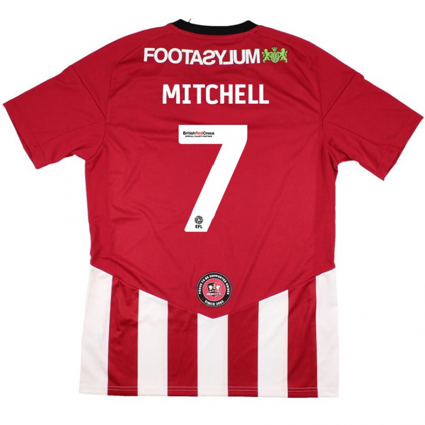 Kandiny Niño Camiseta Demetri Mitchell #7 Rojo Blanco 1ª Equipación 2024/25 La Camisa