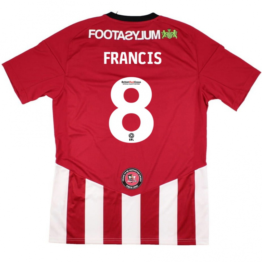 Kandiny Niño Camiseta Ed Francis #8 Rojo Blanco 1ª Equipación 2024/25 La Camisa México