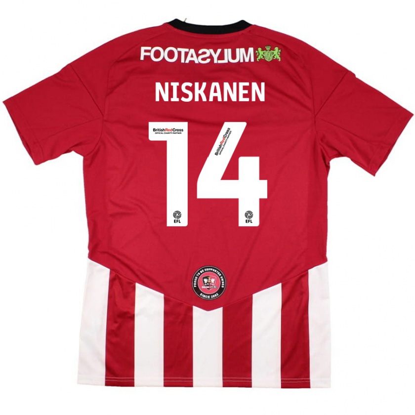 Kandiny Kinderen Ilmari Niskanen #14 Rood Wit Thuisshirt Thuistenue 2024/25 T-Shirt België