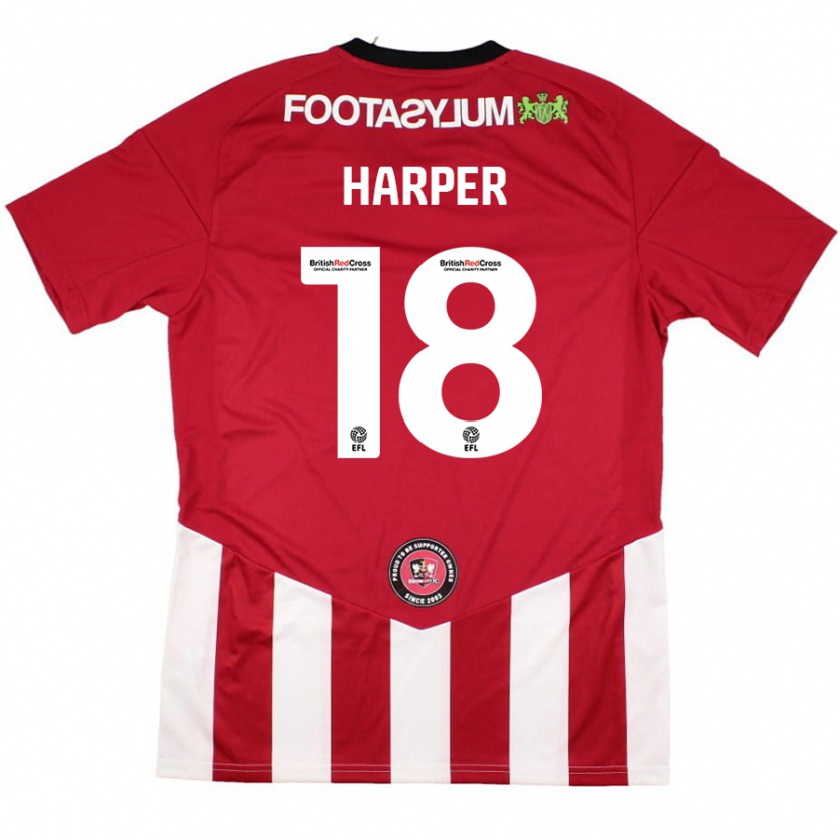 Kandiny Kinderen Vincent Harper #18 Rood Wit Thuisshirt Thuistenue 2024/25 T-Shirt België