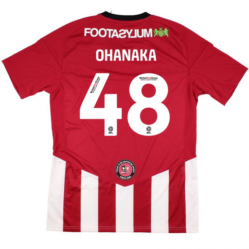 Kandiny Niño Camiseta Santino Ohanaka #48 Rojo Blanco 1ª Equipación 2024/25 La Camisa