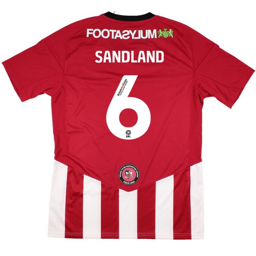 Kandiny Kinderen Jess Sandland #6 Rood Wit Thuisshirt Thuistenue 2024/25 T-Shirt België