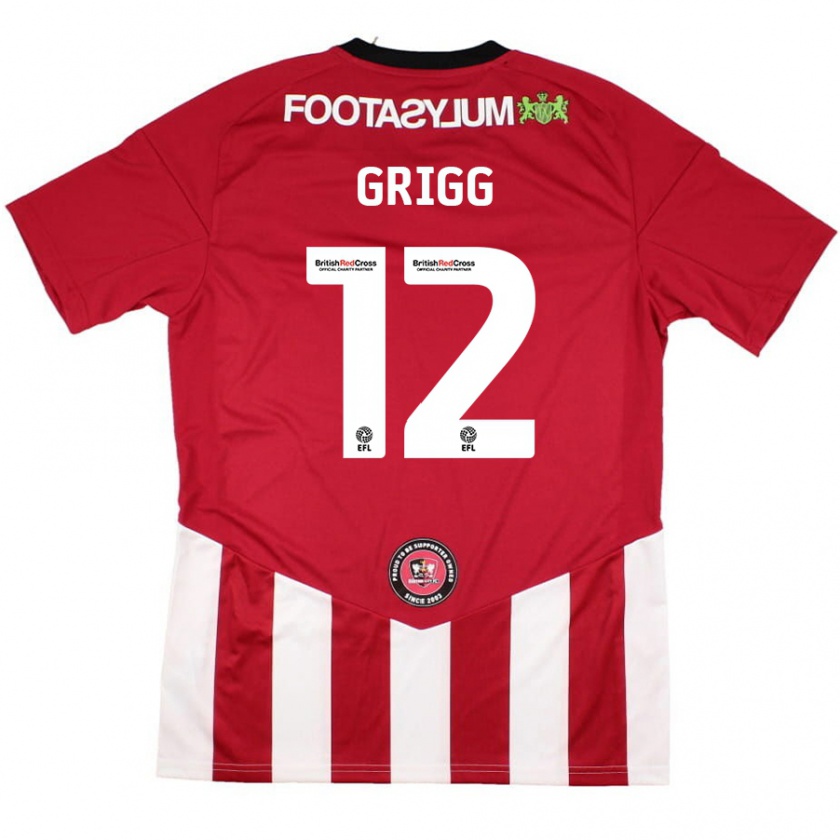 Kandiny Kinderen Katie Grigg #12 Rood Wit Thuisshirt Thuistenue 2024/25 T-Shirt België