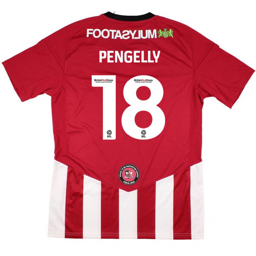 Kandiny Niño Camiseta Connie Pengelly #18 Rojo Blanco 1ª Equipación 2024/25 La Camisa