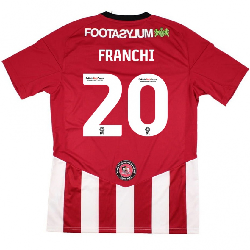 Kandiny Niño Camiseta Matilda Franchi #20 Rojo Blanco 1ª Equipación 2024/25 La Camisa