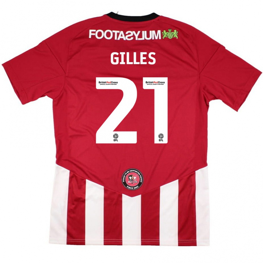 Kandiny Niño Camiseta Sophie Gilles #21 Rojo Blanco 1ª Equipación 2024/25 La Camisa México